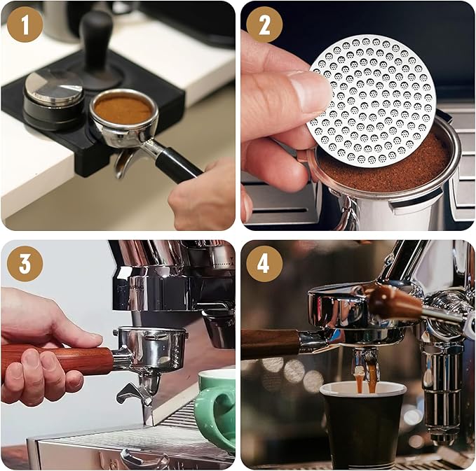 53.35mm Espresso Puck Screen, Stainless Steel Reusable Espresso Filters, 150μm, Bottomless Portafilter Filter Accessories for Espresso Portafilter Filter Basket