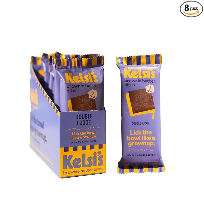 Kelsi's Brownie Batter Bites 8 x 1.5oz Dairy Free/Gluten Free Dessert/Soy Free Chocolate/Paleo Candy (Double Fudge)