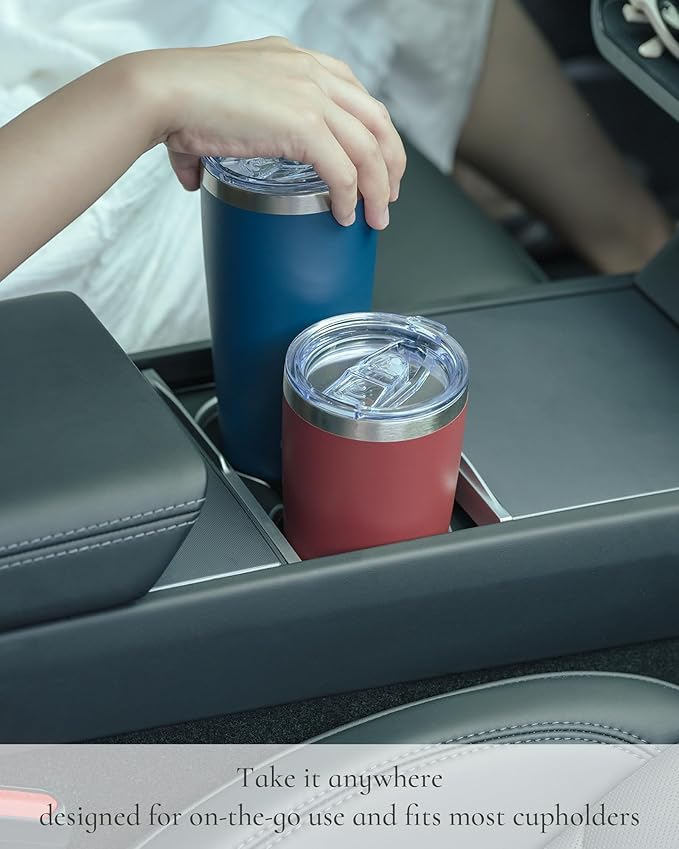 Travel Coffee Tumbler 20oz, Leakproof Travel Coffee Mug with Lid and Straw, Stainless Steel Double Wall Vacuum Insulated Tumbler for Hot/Iced Drinks (Textured Matte, Yellow)