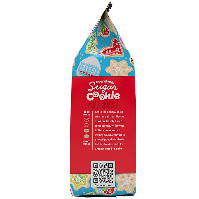 Community Coffee Grandma's Sugar Cookie Ground Coffee, Limited Edition Holiday Flavor, Natural Ingredients, 11 Ounce (Pack of 6)