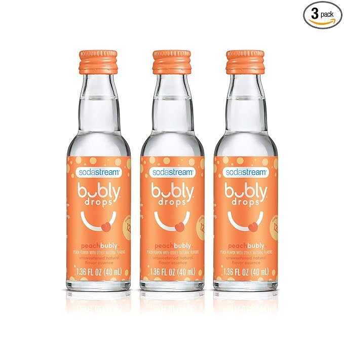 SodaStream bubly Drops, Peach, 1.36 Fl Oz (Pack of 3)