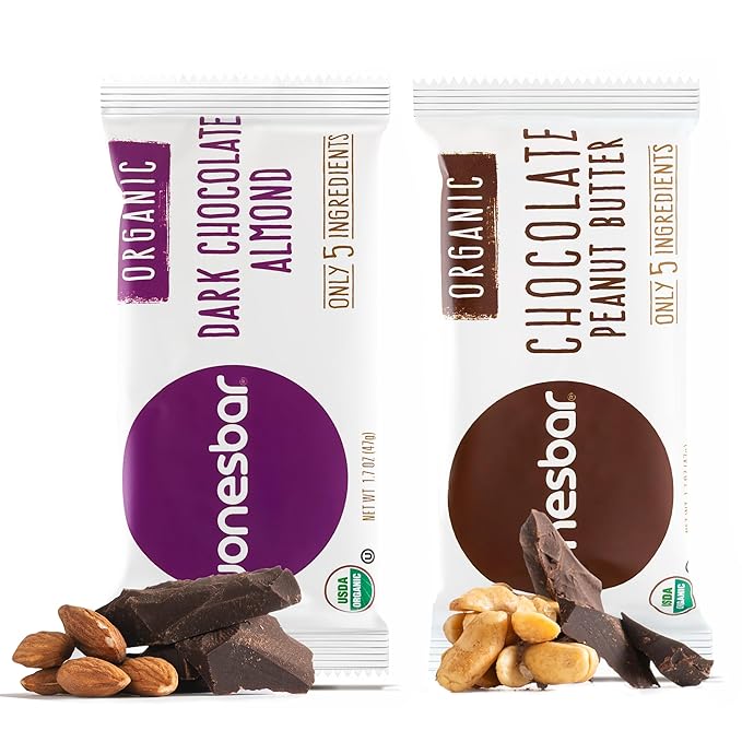JONESBAR Organic Plant Based Protein Bars | Chocolate Lovers Pack | Fruit & Nut Bar, Kosher, Gluten Free, Breakfast Bars, School Snacks, Vegan Snack & Healthy Snacks for Adults and Kids (Pack of 12)