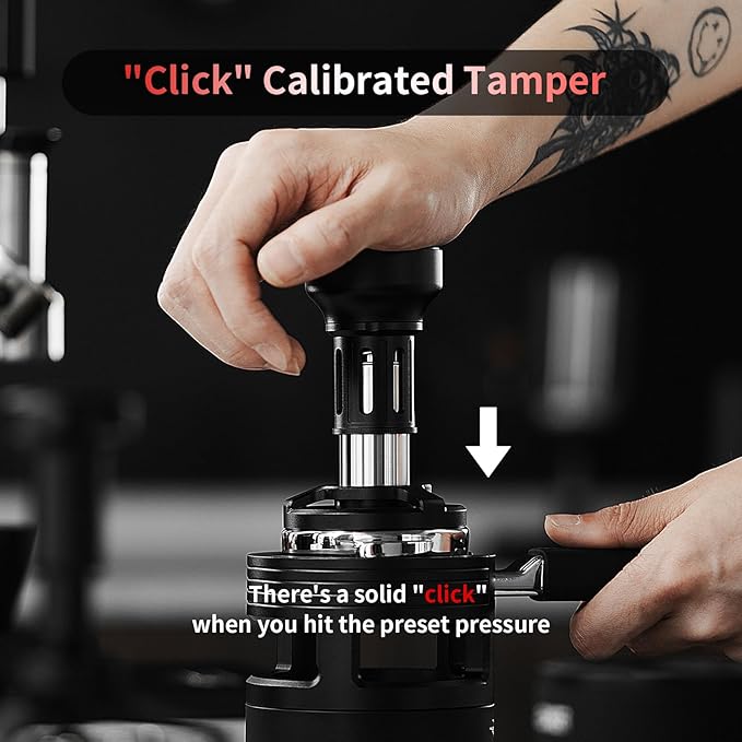 MHW-3BOMBER Espresso Tamper, 51mm-Spring-Loaded Coffee Tamper with Sound Feedback, Barista 51mm Tamper for Breville, Tamper for Espresso Machine,Thread Base YU Series, T6146-OS