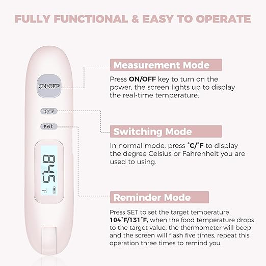Meat Thermometer Digital - Instant Read Food Thermometer for Cooking Grilling Air Fryer Griddle Probe Kitchen Gadgets Essentials BBQ Grill Smoker Oil Fry Candy Turkey Instant Read Thermometer