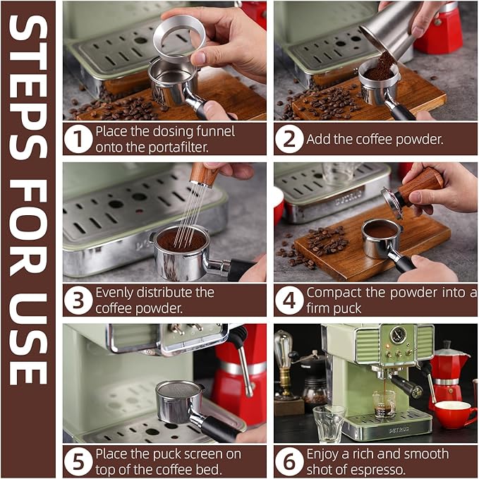 53.5mm Espresso Accessories Kit,Spring Loaded Calibrated Espresso Tamper,Wdt Tool Espresso & Dosing Funnel Set,Coffee Tamper Espresso Machine Accessories For 53.5 mm Portafilter Barista Tools
