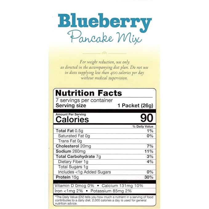 Nutmeg State Nutrition HealthyWise - High Protein Pancake Mix, 15g Protein, Low Carb, Low Calorie, Low Sugar, Healthy Breakfast Meal, KETO Friendly, 7 Servings Per Box (Blueberry, 1 Pack)