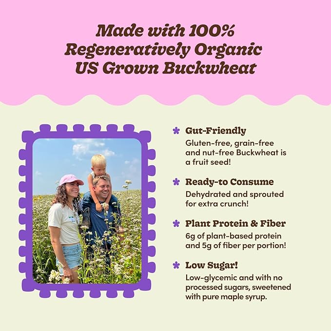 Clusterbucks Superfood Clusters – Grain-Free, Keto-Friendly Granola with Regeneratively Grown Sprouted Buckwheat– Gluten-Free, Low-Carb, Organic Healthy Snack (3-Pack, Birthday Cake)