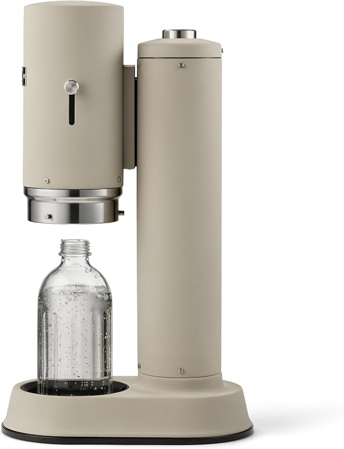 Aarke Carbonator Pro, Sparkling & Carbonation Water Machine, Stainless Steel with Glass Reusable Bottle Volume 800 mL/27 fl oz (Sand)