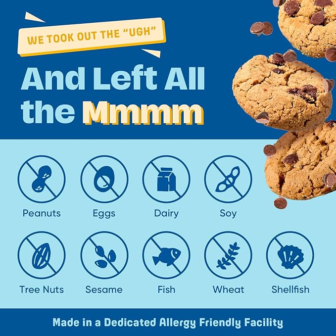 Gluten Free Patake Crunchy Chocolate Chip Cookies - Vegan - Free From the Top 9 Allergens Including Dairy, Wheat, Soy, Eggs, & Peanuts - Non GMO - Safe School & Office Snack (3 Pack, 5.5oz Boxes)