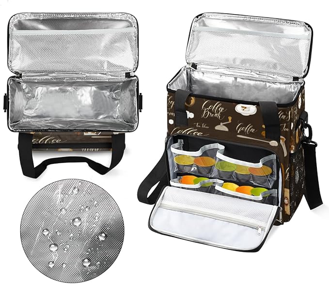 cfpolar Coffee Maker Storage Bag, Waterproof Travel Carrying Storage Tote Bag Organizer Case, Compatible with K-Mini or K-Mini Plus, And Suitable for Other Accessories， With Pockets for K-Cup Pods
