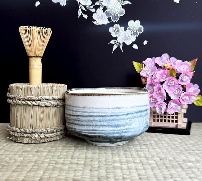 Japanese Traditional Handcrafted Mino Matcha Chawan Tea Bowl Cup Ceremony Tableware Pottery (Harugasumi)