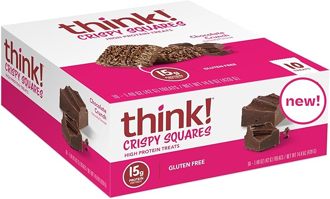Think! High Protein Crispy Squares Chocolate Crunch Treat (10 Pack)