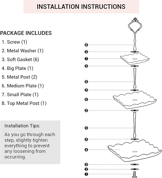 3 Tier Cupcake Stand - Dessert Table Display Set, Tiered Serving Cake Tray, White Embossed Dessert Stand, Parties Serving Plate, Decorative Centerpiece to Any Occasion - (Square)