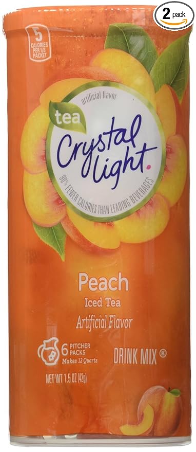 Crystal Light Peach Tea Drink Mix (36 Pitcher Packets, 6 Canisters of 6)