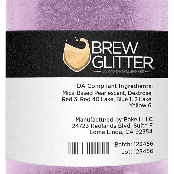 Light Purple BREW GLITTER Edible Glitter For Drinks, Cocktails, Beer, Garnish Glitter & Beverages | KOSHER & HALAL Certified | 100% Edible & Food Grade | Vegan, Gluten, Nut Free (50g, Light Purple)