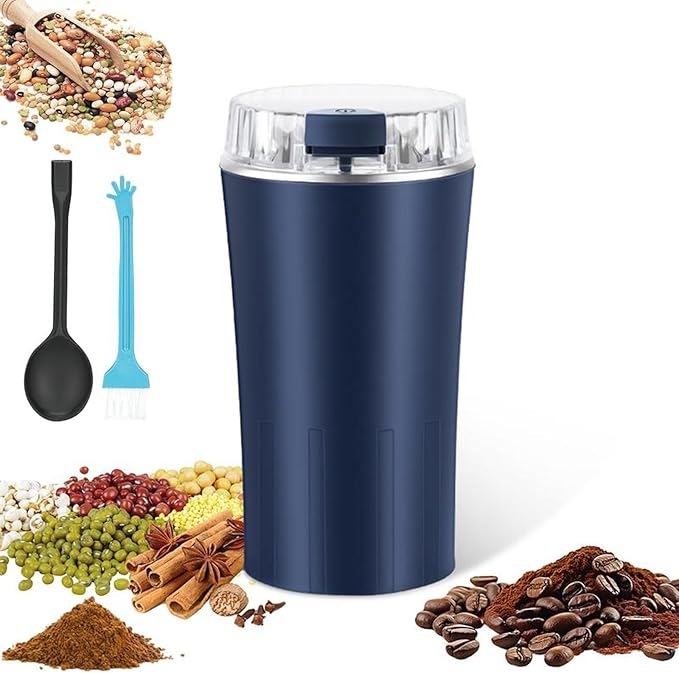 Electric Coffee Grinder, coffeeBean and Spice Grinder,300w powerful power portable With Heavy-DutyStainless Steel Grind Blades