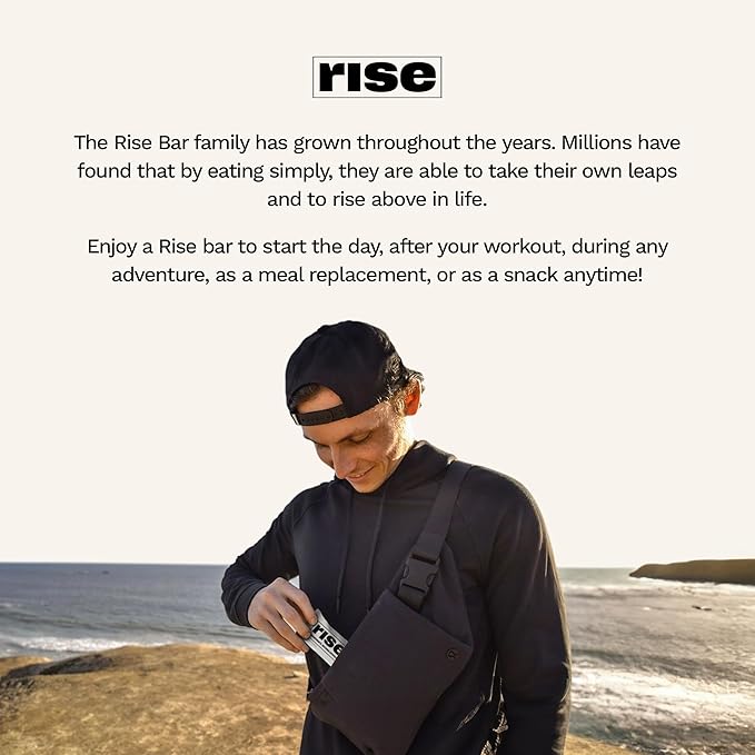 Rise Pea Protein Bar - Vegan Lemon Cashew | Breakfast Bar & Protein Snack 15g Protein Just 3 Whole Food Ingredients Non-GMO Gluten-Free Soy Free