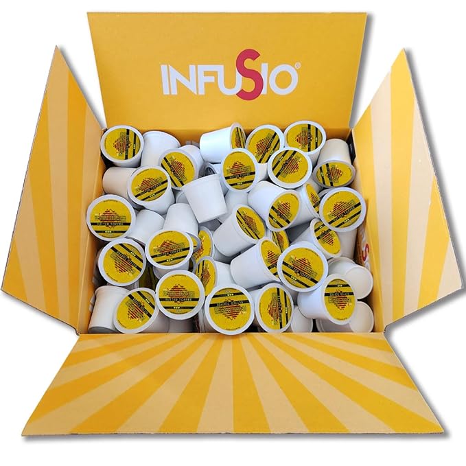 InfuSio Butter Toffee Coffee Pods, Single Serve Coffee Pods for Keurig K Cups Brewers - Premium Roasted 96 Count