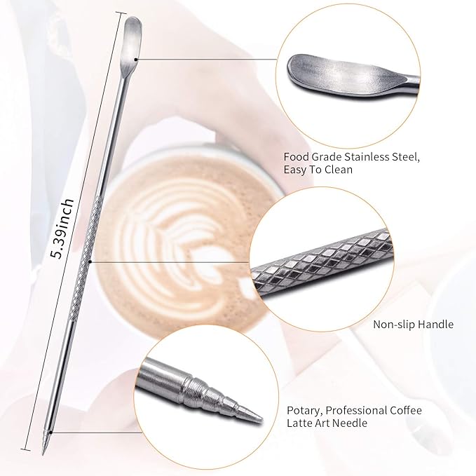 Milk Frothing Pitcher, 20OZ/600ML Stainless Steel Espresso Steaming Pitcher Coffee Milk Frother Cup with Decorating Art Pen for Espresso Machine, Milk Frother, Latte Art Black