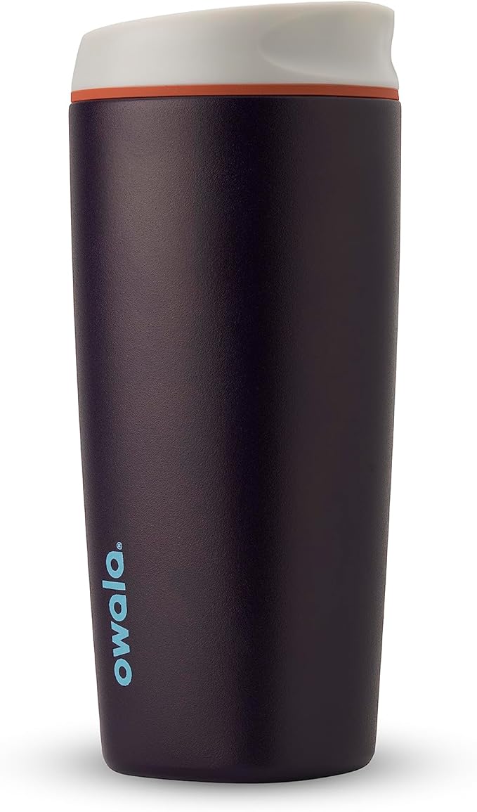 Owala SmoothSip Insulated Stainless Steel Coffee Tumbler, Reusable Iced Coffee Cup, Hot Coffee Travel Mug, BPA Free, 20 oz, Navy (Telescope Tales)