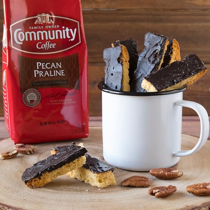 Community Coffee Pecan Praline Flavored 12 Ounces, Medium Roast Ground Coffee, 12 Ounce Bag (Pack of 3)