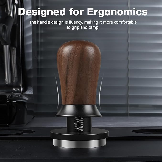 PUSEE 53.3mm Espresso Coffee Tamper - Premium Barista Coffee Tamper, Constant 30lb Calibrated Double Spring Stainless Steel Ground Espresso Tamper,Fits for All 54mm Portafilters,Espresso Accessories