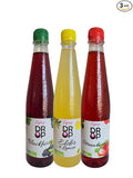 DROP Natural Fruit Syrup Flavors Variety Pack for Drinks & Desserts 500ml / 16.9floz Bottles (Pack of 3)