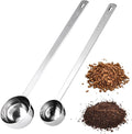 18/8 Stainless Steel Coffee Scoops, Doosu Food-Grade Metal Measuring Spoons with 6.9in Long Handle, Tablespoon Scooper for Coffee Beans, Ground Coffee, Espresso, Protein Powders, Tea (1 & 2 Tbsp)