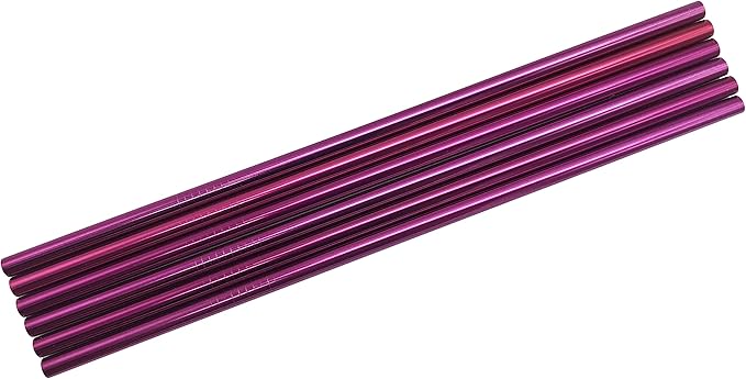 10 Pcs Stainless Steel Straws, Reusable Drinking Straws, Straight Metal Straw Sets with 2 Pcs Cleaning Brushes (10.5 Inch, Rose Red)
