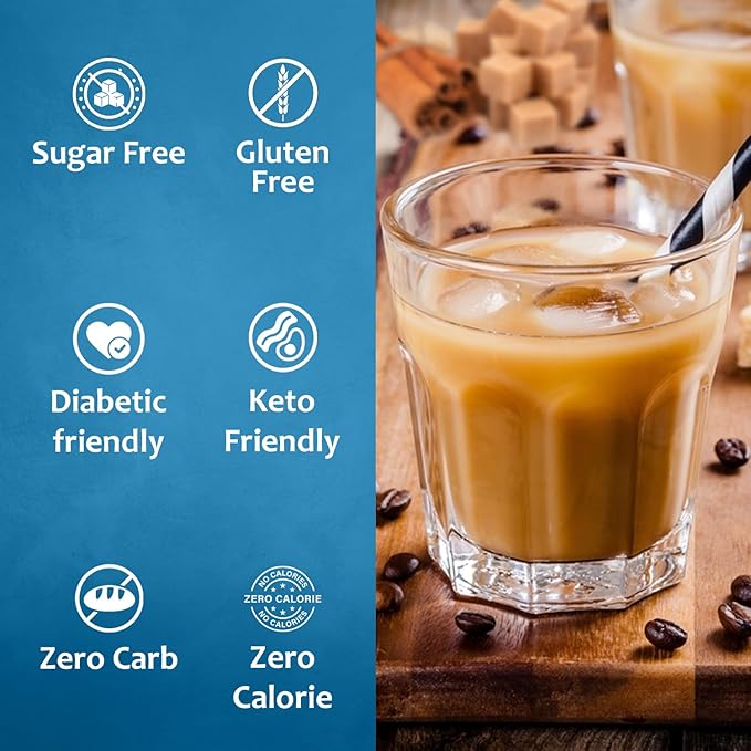 Syruvia Sugar Free Coffee Syrup, Brown Sugar Cinnamon Flavored Syrup for Drinks, Lattes, and Desserts – 25.4 fl oz, With Pump