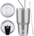 WETOWETO 30 oz Tumbler Stainless Steel Vacuum Insulated Coffee Ice Cup Double Wall Vacuum Coffee Tumbler for Hot and Cold drinks, Suitable for Beach, Travel, Party, Office (Stainless, 1 Pack)