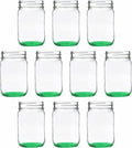 DISCOUNT PROMOS Decorating Mason Jars 12 oz. Set of 10, Bulk Pack - Glass Jars for Overnight Oats, Candies, Fruits, Pickles, Spices, Beverages - Green