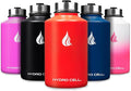 HYDRO CELL Stainless Steel Insulated Water Bottle with Straw - For Cold & Hot Drinks - Metal Vacuum Flask with Screw Cap and Modern Leakproof Sport Thermos for Adults (Mandarin 64oz)
