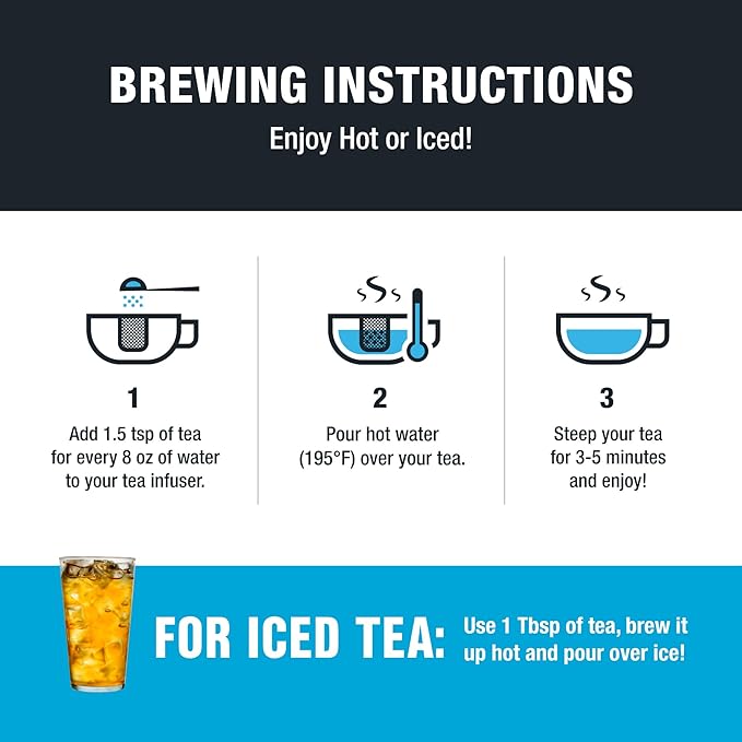 Tiesta Tea - Lemon Black Tea, Loose Leaf, Lemon Citrus Black, Premium High Caffeinated Blends, Make Hot or Iced, Brews Up to 200 Cups, 16 Ounce Resealable Bulk Pouch
