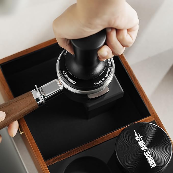 MHW-3BOMBER 49mm Espresso Tamper Tool, 2 Spring Loaded Coffee Tamper, Auto-Leveling Tamper Without Tilting,49.7mm Ripple Tamper, T7117T
