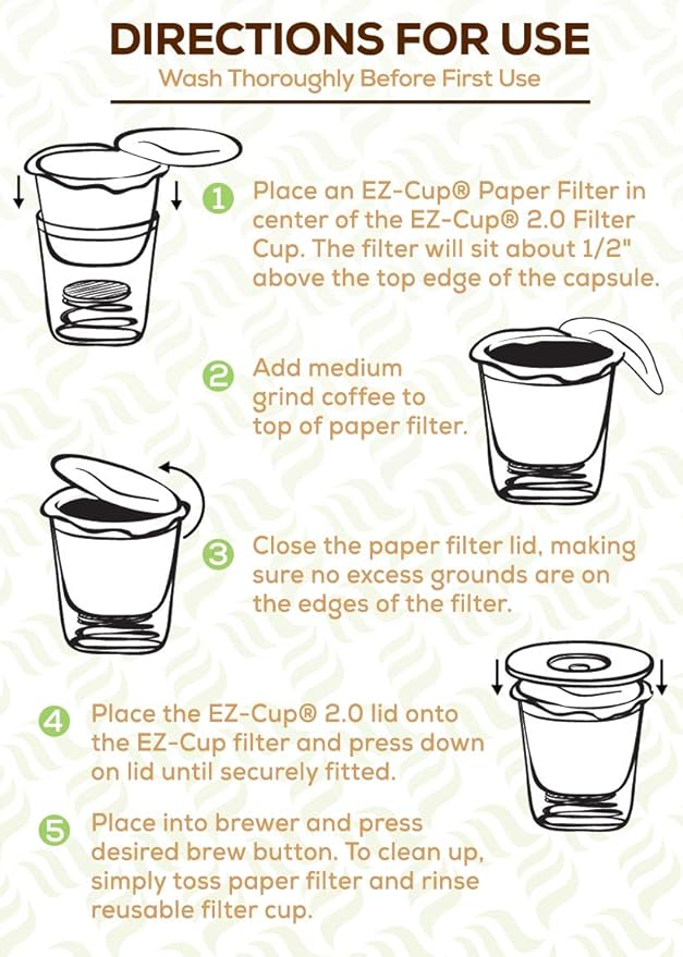 Perfect Pod EZ-Cup Paper Coffee Filters with Patented Lid for Single-Serve Coffee Brewers and Coffee Pods, Compatible with Keurig, 18-Pack (900 Filters)