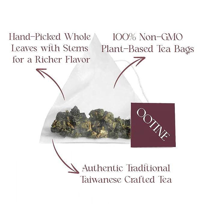 OOTINE Oolong Tea Bags – Taiwan Tea Loose Leaf Gift Set (3 Flavors, 9 Pyramid Sachets), Individually Wrapped, Handcrafted, Single-Origin Taiwanese Oolong, Multiple Infusions
