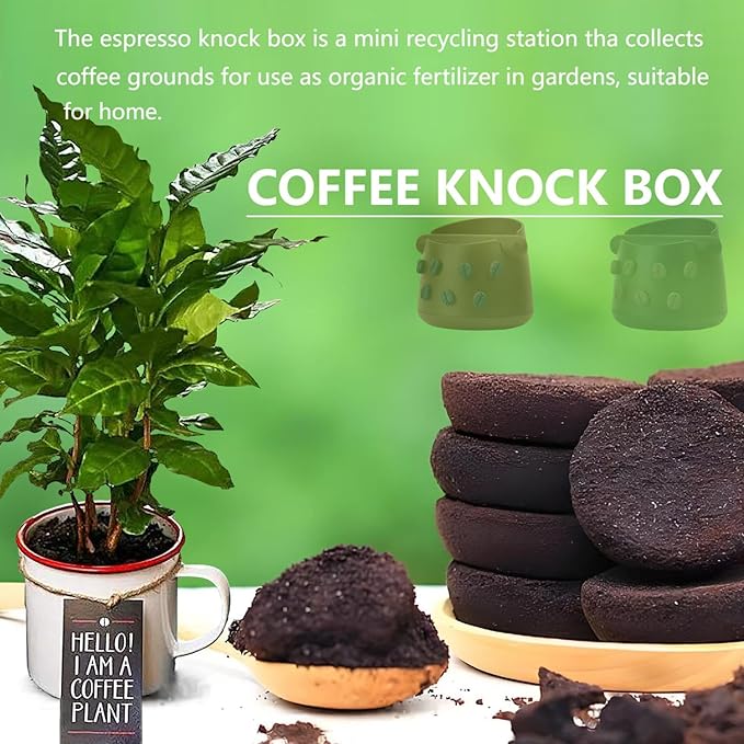 Espresso Knock Box with Barista Towels, Removable Shock-absorbent Knock Bar & Non-Slip Base - Knock Box Espresso, Knock Box for Coffee Grounds, Espresso Machine Accessories, Brown, JDHAVMOS