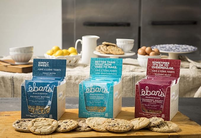 Eban’s Fresh Baked Gluten-Free Cookies - 24 Large Cookies (2 Boxes of 12) - Soft and Chewy, Individually Wrapped, Gourmet, Preservative Free, Non-GMO (Chocolate Chip)