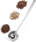 18/8 Stainless Steel Coffee Scoop, Doosu Food-Grade Metal Measuring Spoon with 8.5in Long Handle, Tablespoon Scooper for Coffee Beans, Ground Coffee, Espresso, Protein Powders, Tea, Sugar (2 Tbsp)