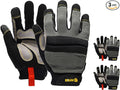 KAYGO Work Gloves For Men, KG125M Mechanic Utility Work Gloves for All Purpose, Excellent Grip, Heavy Duty, Improved Dexterity, Touch Screen, 2X-Large, 3 pairs, Grey