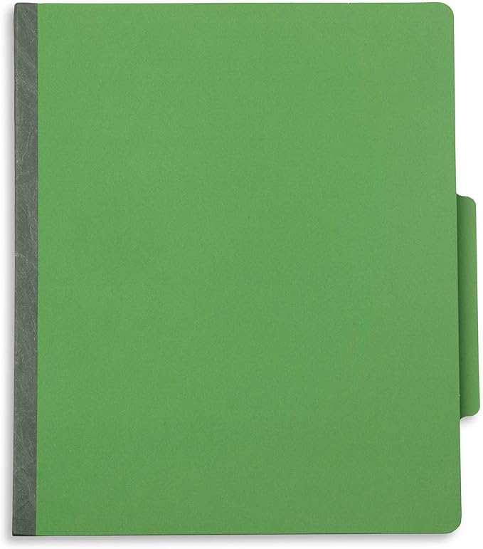 10 Green Classification Folders, 2 Divider, 2 Inch Tyvek expansions, Durable 2 Prongs Designed to Organize Standard Medical Files, Law Client Files, Office Reports, Letter Size, Green, 10 Pack