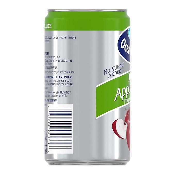 Ocean Spray 100% Apple Juice, 7.2 oz Cans (Pack of 24)
