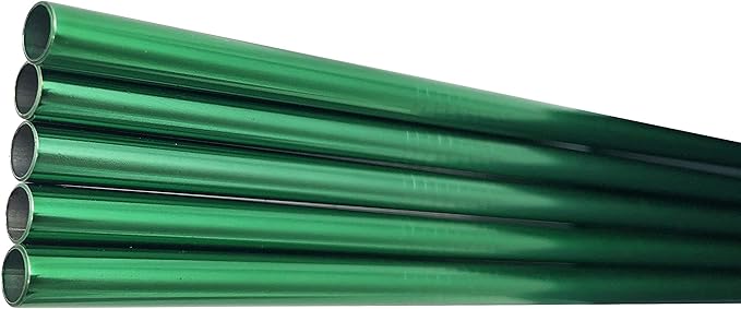 10 Pcs Stainless Steel Straws, Reusable Drinking Straws, Straight Metal Straw Sets with 2 Pcs Cleaning Brushes (8.5 Inch, Green)
