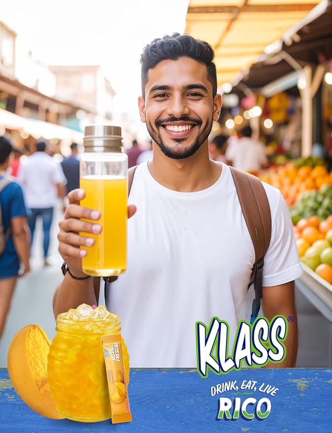 Klass Aguas Frescas | Drink Mix Packets | Mango Flavored | Sugar Free On-The-Go Packets, Low Calorie (40 Count Powder Stick Packs)