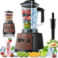 Blenders for Kitchen, Commercial Blender,2400W PRASY Food Processor with 101oz Juice & Grinder Jar, BPA-Free, 25000 RPM Blenders for Smoothies, Ice Crushing, Frozen Fruit (Brown, 2L)