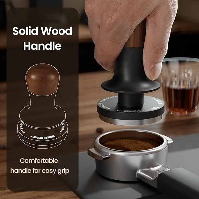 MHW-3BOMBER 54mm Espresso Tamper - 3 Spring Loaded Coffee Tamper with 15lb / 30lbs Replacement Springs - Barista Calibrated Tamper with Sound Feedback - Compatible with 53/54mm Portafilter T6173T-OS