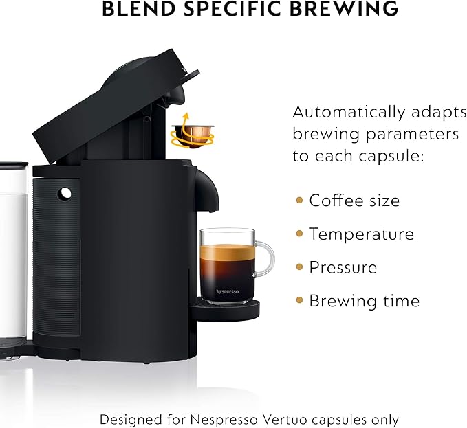Nespresso Vertuo Plus Deluxe Coffee and Espresso Maker by De'Longhi, Matte Black