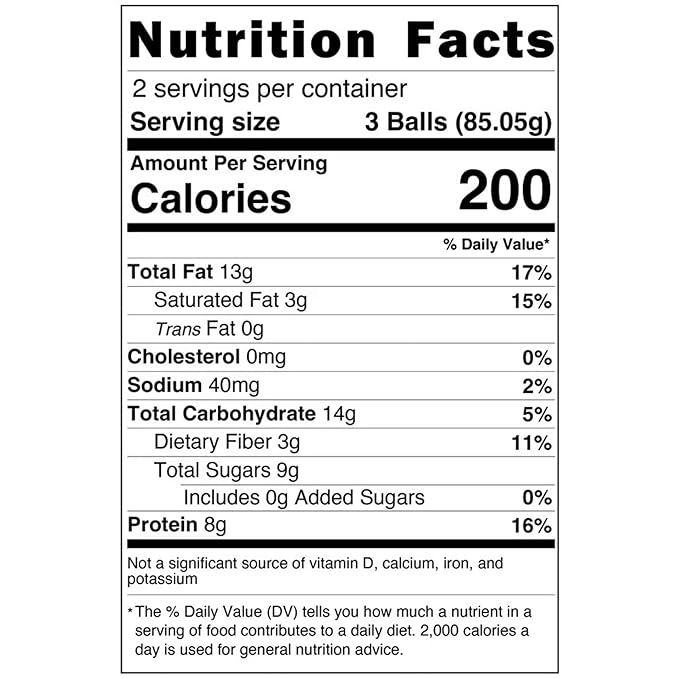 Wholly Balls Protein Bites – Healthy Plant-Based Snack | High Protein, Low Sugar, Gluten-Free Energy Balls (Pack of 3, O.G)