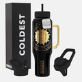 Coldest 40 oz Tumbler with Handle and Straw - 100% Leak Proof Insulated Tumbler with Lid and Straw (3 Lids) - Stainless Steel Tumblers for Women & Men - Cup Holder Friendly Base, 46 oz (Zen)